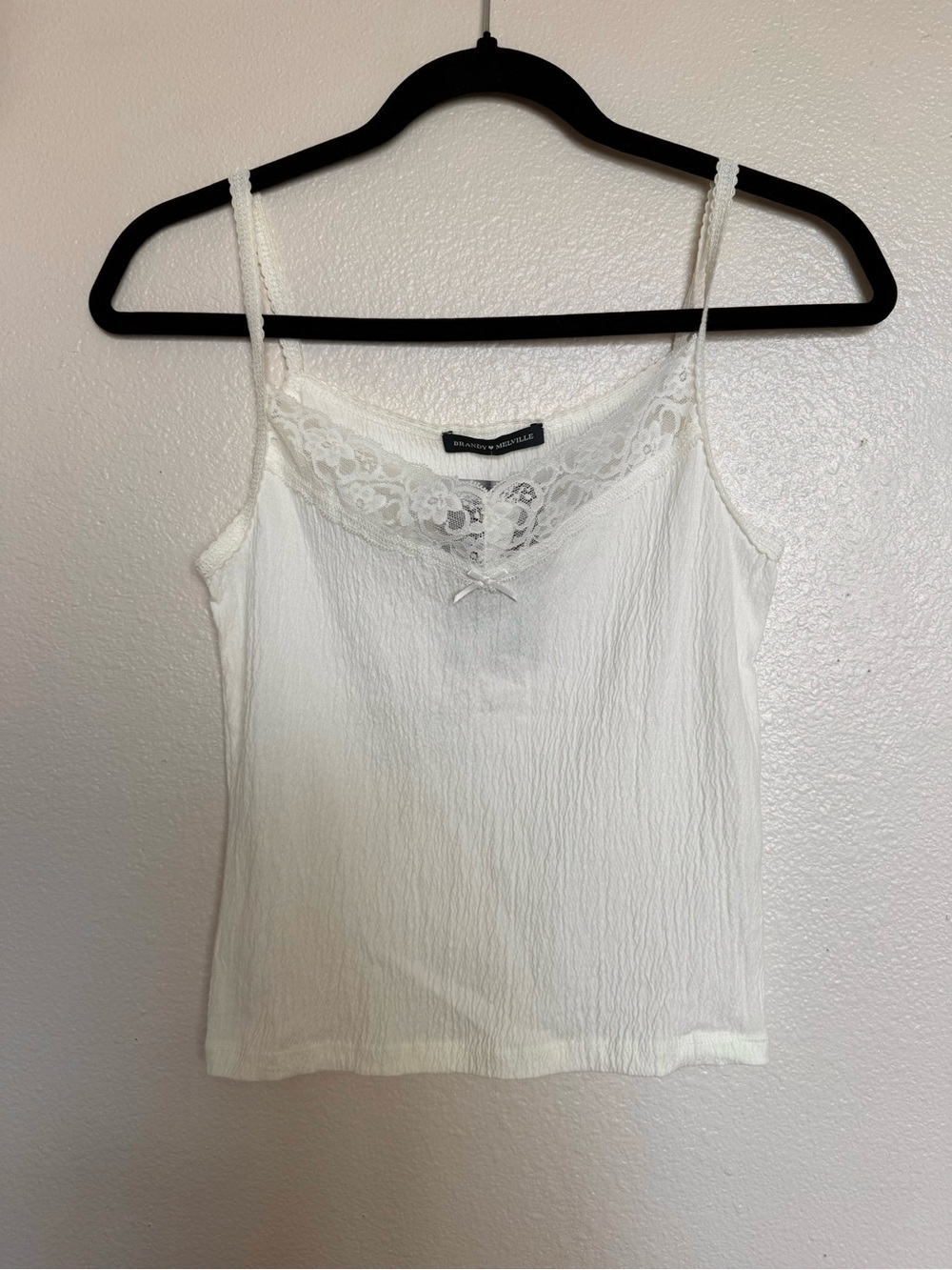 Brandy Melville White Lace-Trim Camisole